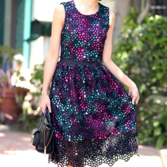 Anthropologie Woven Floral Lace Dress - Picture 2 of 5